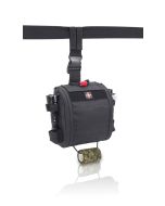 QUICKAID‘S Oberschenkel-Tasche, schwarz: Anwendungsbeispiel an Gürtel